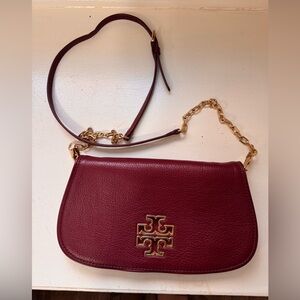 Tory Burch Burgundy Leather Crossbody Bag
